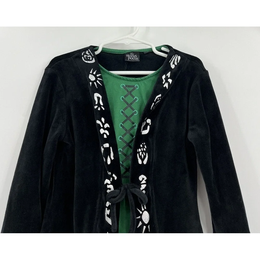Disney Hocus Pocus Winnifred Sanderson Costume Black Velvet Dress Girls S 6/6X